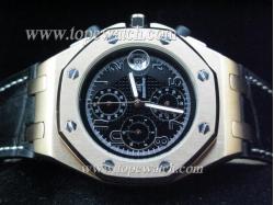 Audemars Piguet_Black Leather Band_Gold Case_Black Face_42mm/10mm