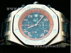 Audemars Piguet_Black Leather Band_Gold Case_Black Face_42mm_Quartz