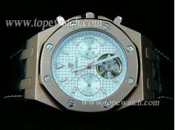 Audemars Piguet_Black Leather Band_Gold Case_Silver Face_42mm/12mm