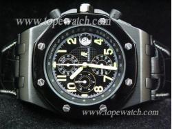 Audemars Piguet_Black Leather Band_PVD Case_Black Face_43mm/13mm_Quartz