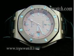 Audemars Piguet_Black Leather Band_Rose Gold Case_Pink Face_42mm/12mm