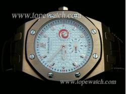 Audemars Piguet_Black Leather Band_Rose Gold Case_White Face_42mm/12mm