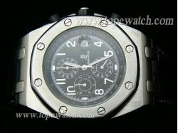 Audemars Piguet_Black Leather Band_SS Case_Black Face_42mm