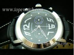 Audemars Piguet_Black Leather Band_Silver Case_Black Face_38mm