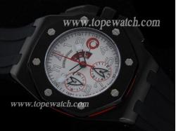 Audemars Piguet_Black Rubber Band_Black Case_White Face_45mm/15.5mm