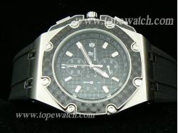 Audemars Piguet_Black Rubber Band_Silver Case_Black Face_43mm_Quartz