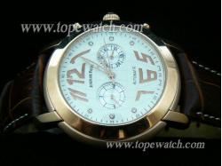 Audemars Piguet_Brown Leather Band_Rose Gold Case_White Face_38mm