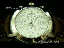 Audemars Piguet_Brown Leather Band_Silver Case_White Face_38mm