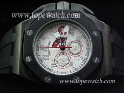 Audemars Piguet_Rubber Band_Black Case_White Face_45mm_Quartz