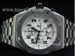 Audemars Piguet_SS Band_Silver Case_White Face_43mm/16mm_Quartz