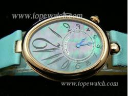 Breguet BG-023 BREGUET 008-1 GOLD 721 QUARTZ PEARL BLUE LEATHER