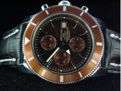 Breitling_Black Leather Band_Brown Face_Coffee Case_46\14mm