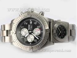 Breitling Chrono Avenger/UTC Working Chronograph with Black Dial