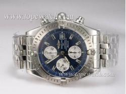 Breitling Chronomat Evolution Chronograph Asia Valjoux 7750 Movement with Blue Dial