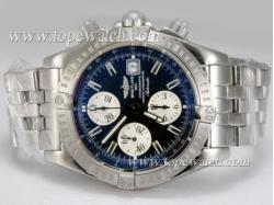 Breitling Chronomat Evolution Chronograph Asia Valjoux 7750 Movement with Blue Dial