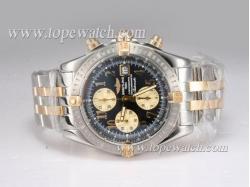 Breitling Chronomat Evolution Chronograph Asia Valjoux 7750 Two Tone with Black Dial