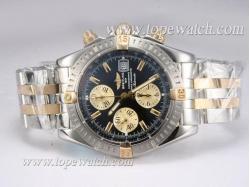 Breitling Chronomat Evolution Chronogrpah Asia Valjoux 7750 Movement Two Tone  with Black Dial