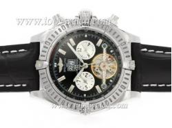 Breitling Chronomat Evolution Tourbillon Chronograph Automatic with Black Dial and Strap-New Version