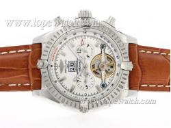 Breitling Chronomat Evolution Tourbillon Chronograph Automatic with White Dial-New Version