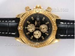 Breitling Chronomat Evolution Working Chronograph Gold Case with Black Dial