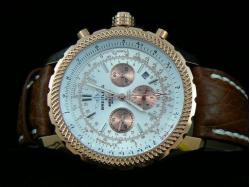 Breitling_Coffee Leather Band_White Face_Gold Case_45mm