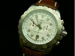 Breitling_Coffee Leather Band_White Face_Silver Case_44mm