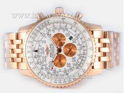 Breitling Cosmonaute Chronograph Automatic Full Rose Gold with White Dial