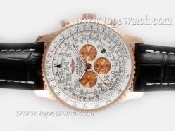 Breitling Cosmonaute Chronograph Automatic Rose Gold Case with White Dial