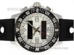 Breitling Emergency Digital Player PVD Bezel with White Dial-Rubber Strap