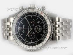 Breitling Montbrillant Working Chronograph with Black Dial－New Version 46MM