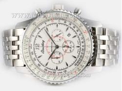 Breitling Montbrillant Working Chronograph with White Dial－New Version 46MM