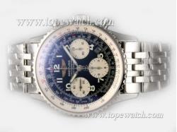 Breitling Navitimer Chronograph Asia Valjoux 7750 Movement Black Dial With Number Marking