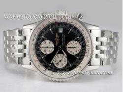 Breitling Navitimer Chronograph Asia Valjoux 7750 Movement with Black Dial