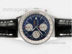 Breitling Navitimer Chronograph Asia Valjoux 7750 Movement with Blue Dial-Deployment Buckle