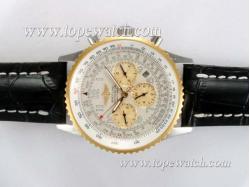 Breitling Navitimer Chronograph Automatic Two Tone Case with White Dial