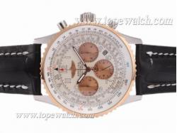 Breitling Navitimer Chronograph Automatic Two Tone Case with White Dial