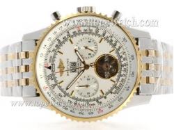 Breitling Navitimer Tourbillon Chronograph Automatic Two Tone with White Dial S/S