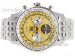 Breitling Navitimer Tourbillon Chronograph Automatic with Yellow Dial -Updated Version