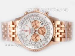 Breitling Navitimer Working Chronograph Full Rose Gold with White Dial