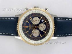 Breitling Navitimer Working Chronograph Two Tone Case with Blue Dial and Strap