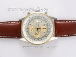 Breitling Navitimer Working Chronograph Two Tone Case with White Dial