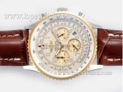 Breitling Navitimer Working Chronograph Two Tone Case with White Dial