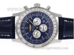 Breitling Navitimer Working Chronograph with Blue Dial-Blue Strap With Deployment Buckle