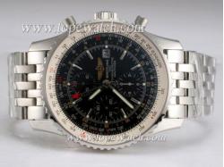 Breitling Navitimer World Chronograph Asia Valjoux 7750 Movement with Black Dial