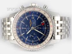 Breitling Navitimer World Chronograph Asia Valjoux 7750 Movement  with Blue Dial