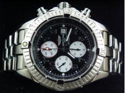 Breitling_Silver SS Band_Black Face_Silver Case