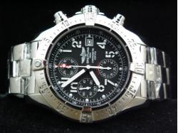 Breitling_Silver SS Band_Black Face_Silver Case_45\18mm