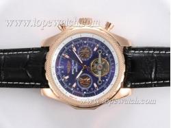 Breitling for Bentley Automatic Tourbillon Rose Gold Case with Blue Dial