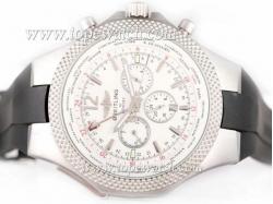 Breitling for Bentley Chronograph Automatic with White Dial-Rubber Strap