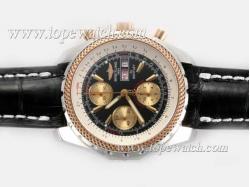 Breitling for Bentley GT Chronograph Asia Valjoux 7750 Movement with Black Dial-Two Tone